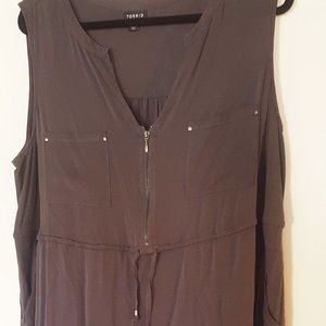 TORRID DRESS 2X Dark Gray Romper Flared Bottom